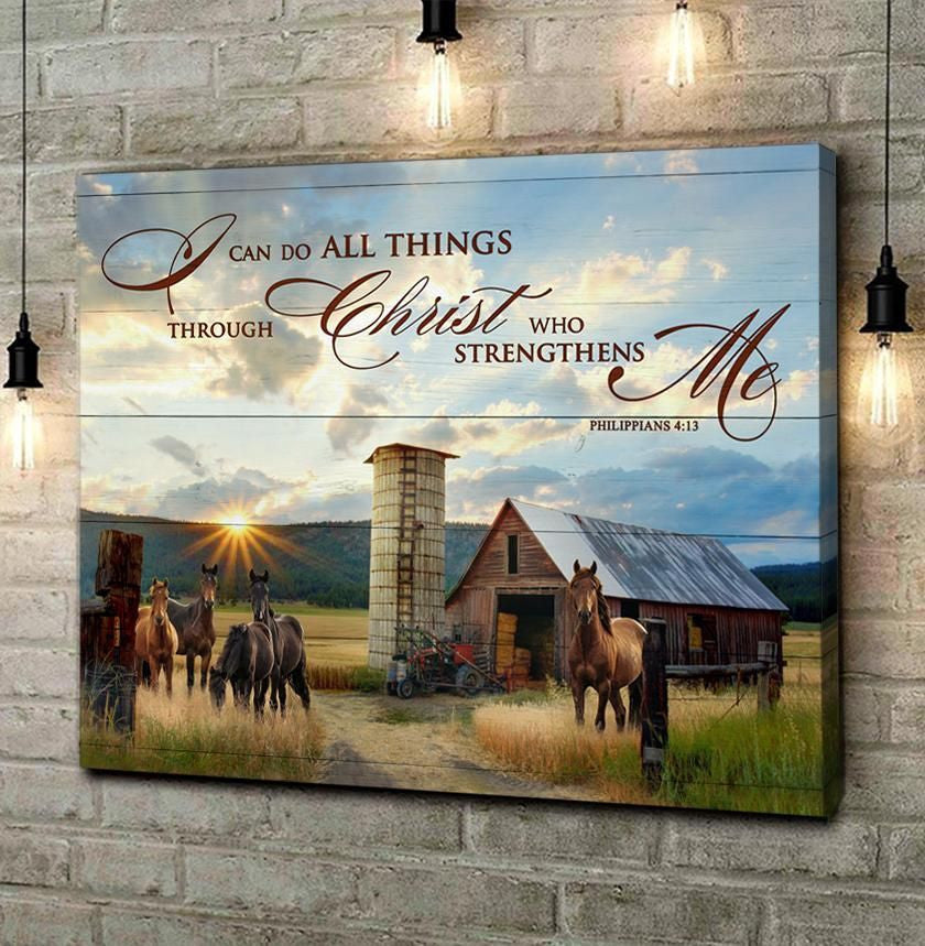 Canvas – Horse – I Can Do Gift For Family, Wall Art Decor, Canvas Print, Home Decor