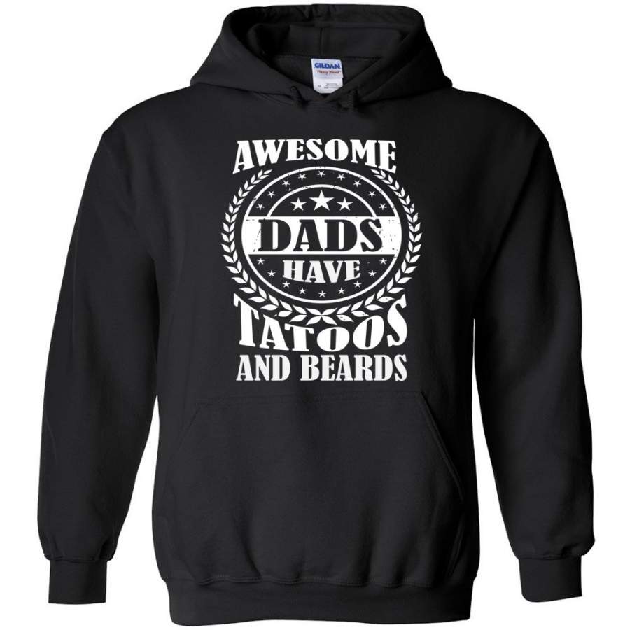 Awesome Dads Have Tattoos And Beards Christmas Gift for Dad Father Hoodie