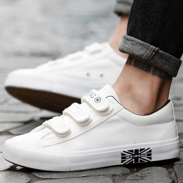 Men Breathable Hook & Loop Designer Brand Fashion Sneakers