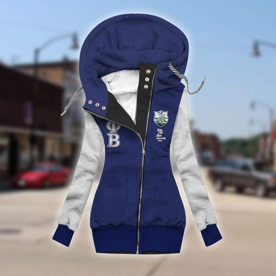 Zeta Phi Beta fleece sleeve zipper hoodie outerwear 2