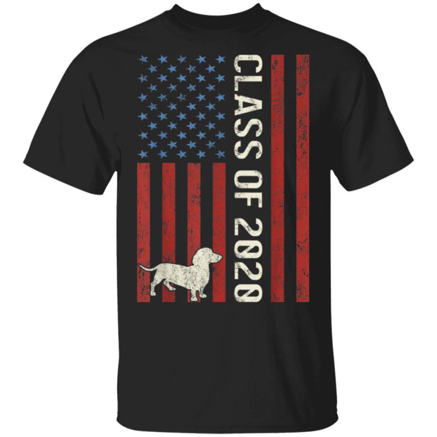 Dachshund Dog Class Of 2020 Vintage Flag Gift TShirt