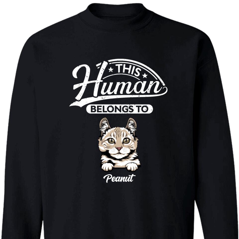 Human Belongs Dog & Cat Personalized Sweatshirt For Cat Lover – Trending Personalized