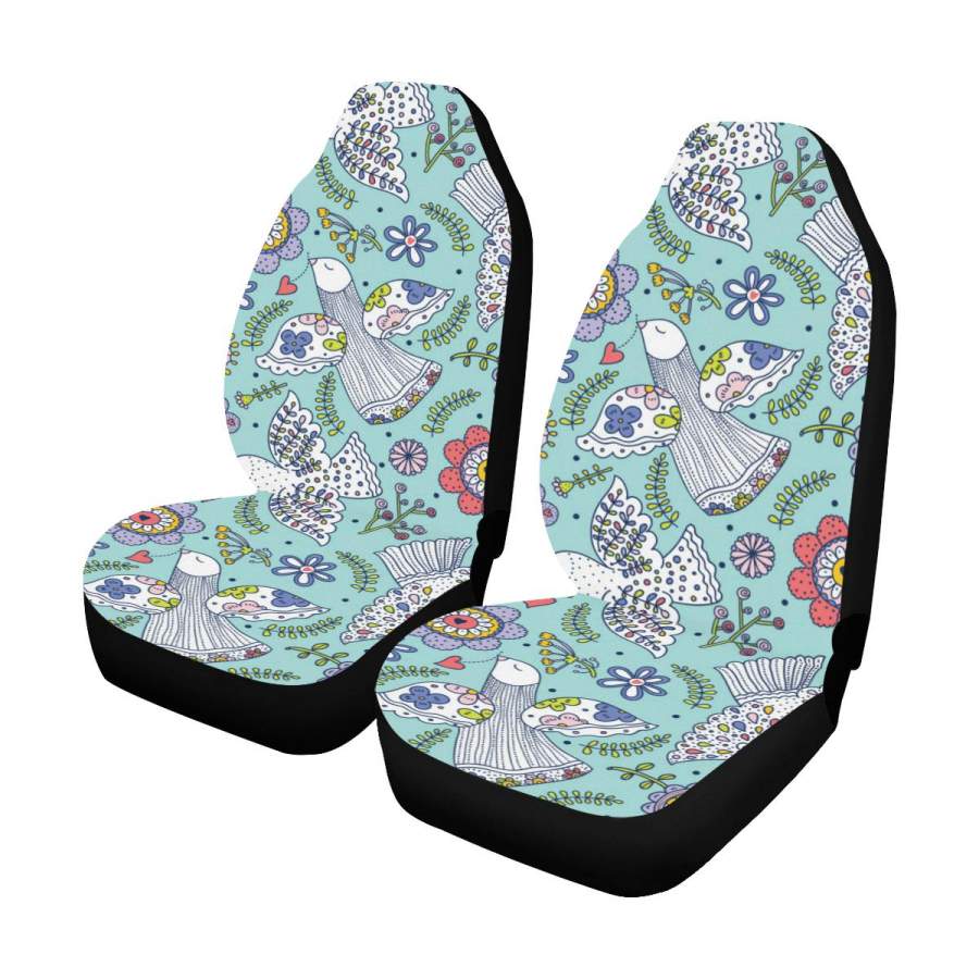 Dove Bird Car Seat Covers (Set of 2 ) Universal Fit Most Cars Trucks and SUVs