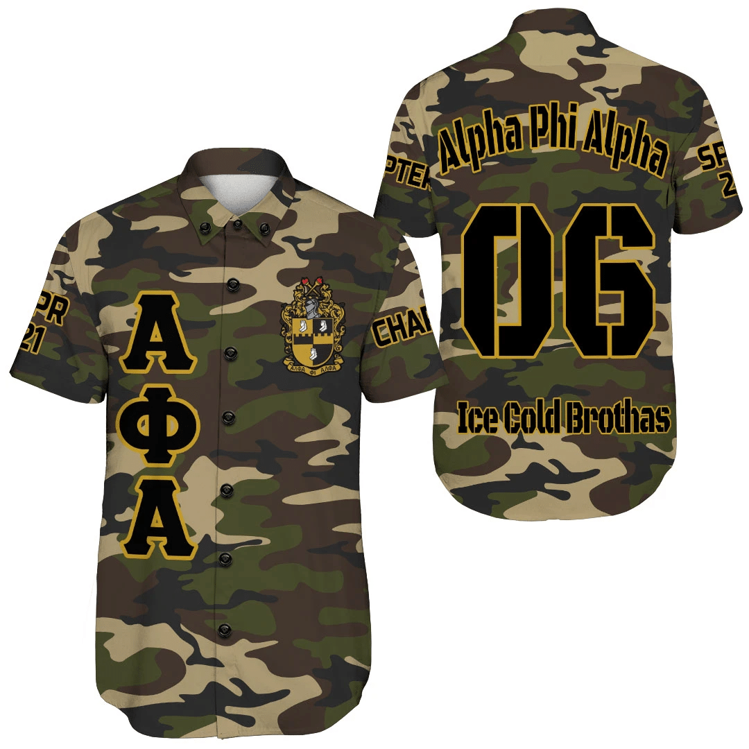 (Custom) Africa Zone Shirt – Alpha Phi Alpha Camouflage Short Sleeve Shirt A31