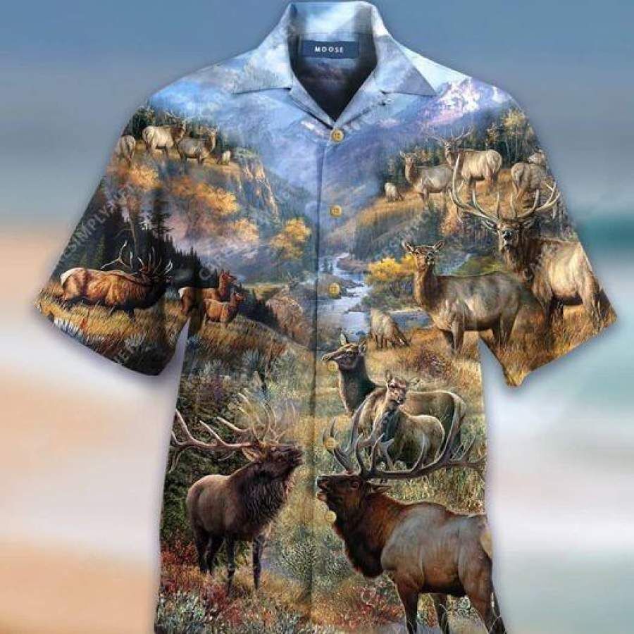 Moose In The Jungle Hawaiian Aloha Shirts – Fashion Store