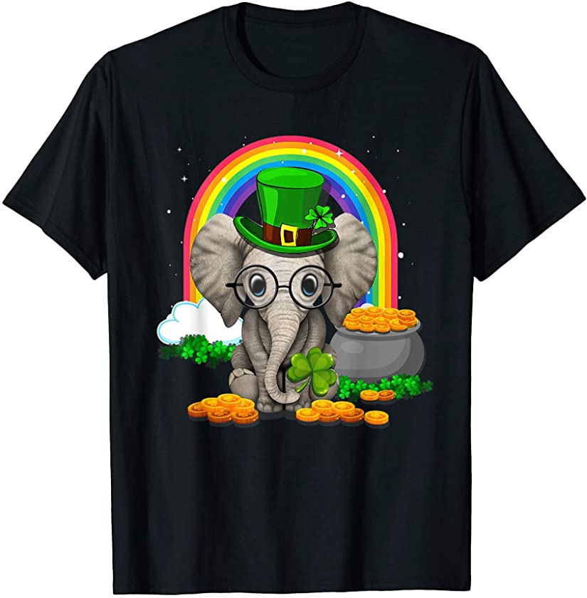 Irish Shamrock Leprechaun Hat Elephant St. Patrick’s Day T-Shirt