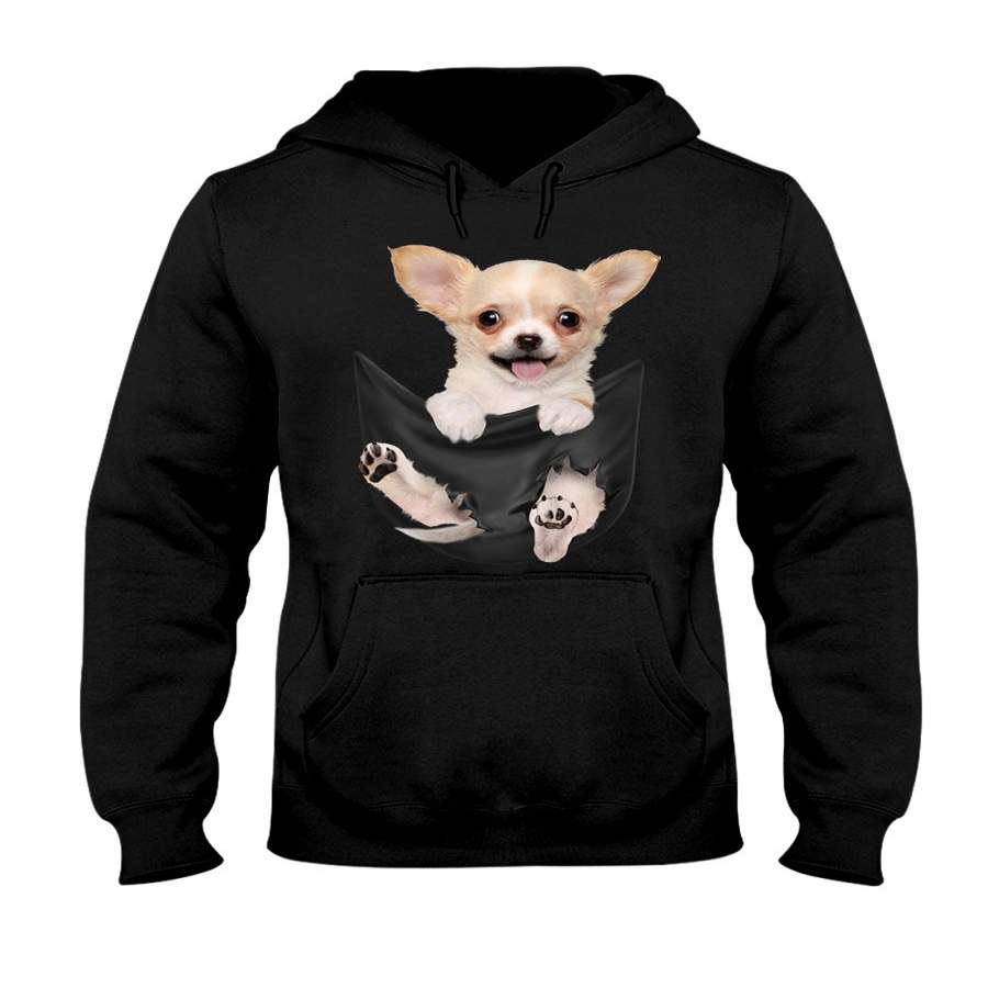 Chihuahua In Middle Pocket For Dog Lovers Custom Design Hoodie