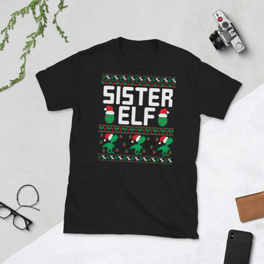 Sister Elf Christmas Ugly Sweater Party Short-Sleeve Unisex T-Shirt