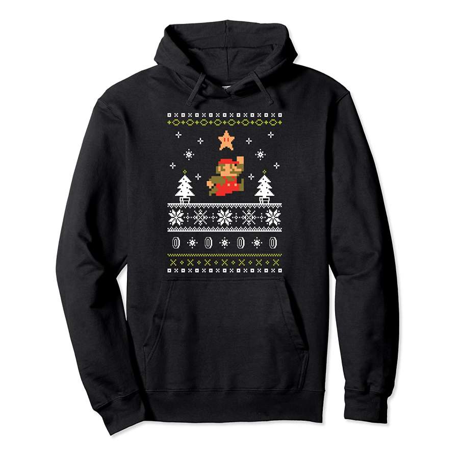 Super Mario Mario Snow Level Ugly Christmas Sweater Hoodie Unisex 3D All Over Print