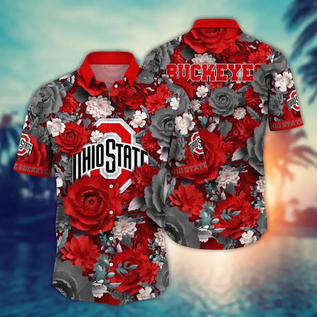 Ohio State Buckeyes Style Hot Trending Summer Ncaa Flower Aloha Hawaiian Shirt 5, Ncaa Hawaiian Shirt