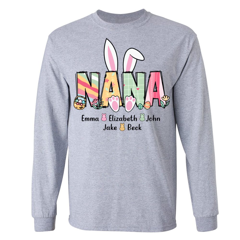 Customized Grandma Bunny With Grandkids Cg162 Longsleeve