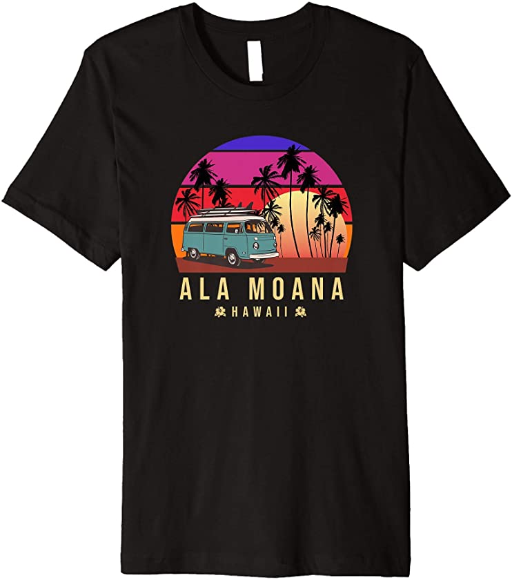 Aloha Hawaii – Ala Moana Surf Van Vintage Hawaiian Premium T-Shirt