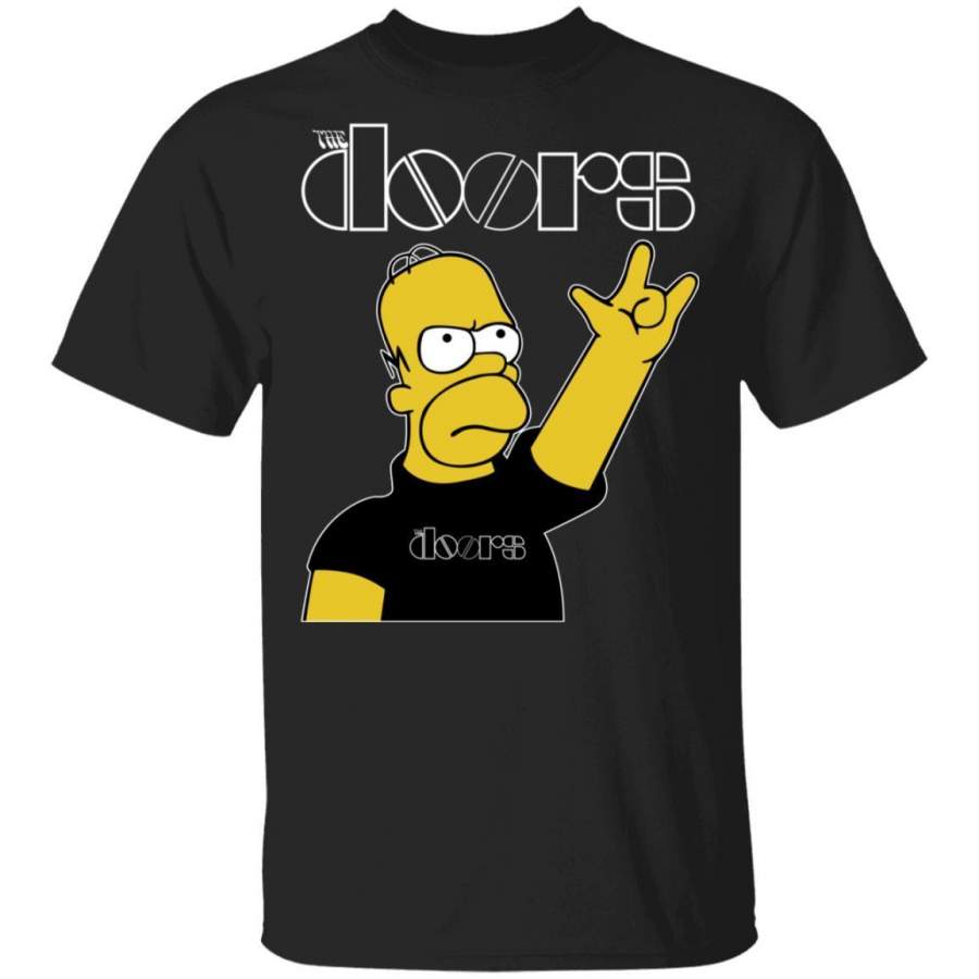 Homer Simpson The Doors Tee Shirt Rock Band T-shirt MT01 - Bestmreby Shop