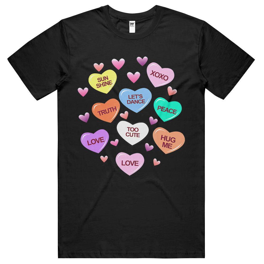 Valentine Candy Heart Shirt Men Women & Valentines T Shirts