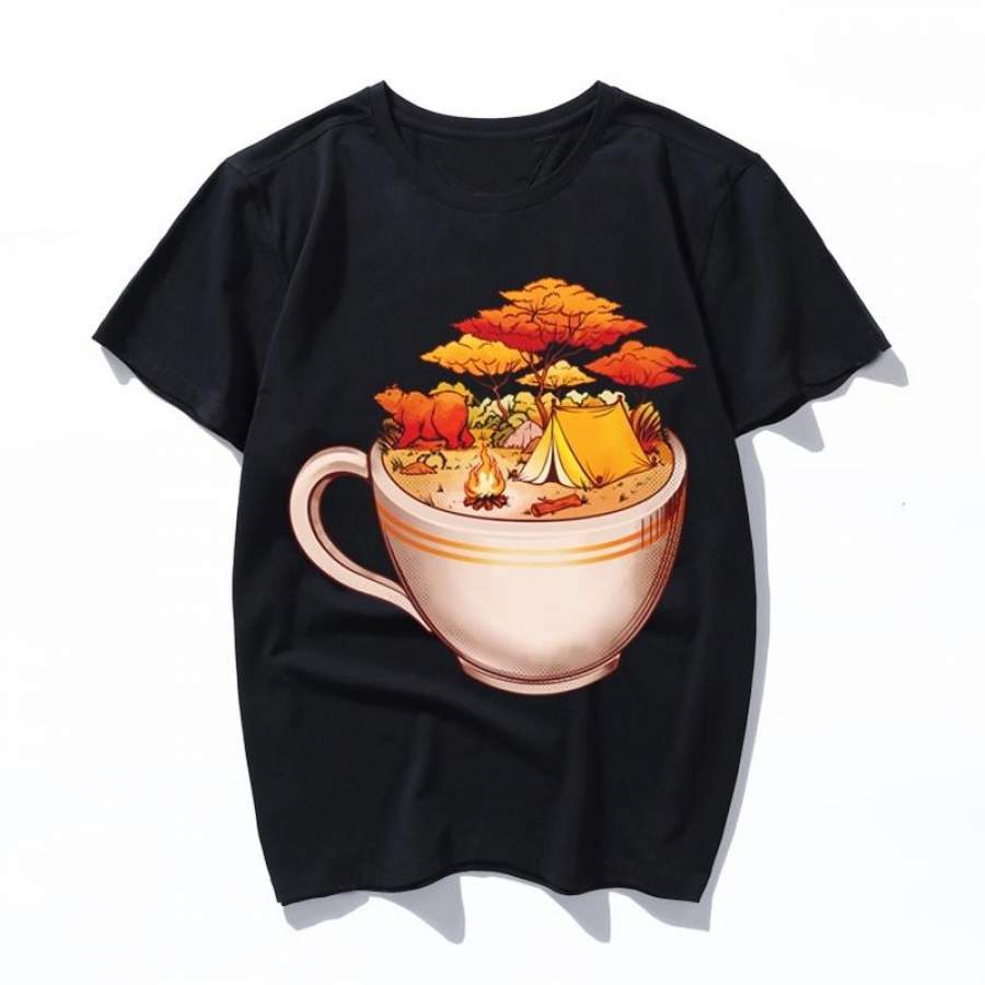 a sip of cabin nature Women 2019 Summer Camiseta Mujer Aesthetic Ulzzang Print Tops Harajuku Men T Shirt Casual Vogue Kawaii Streetwear