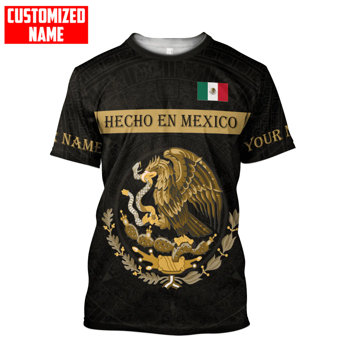 Personalized Mexico Hecho En Mexico Gold Shirt Mexican T Shirt