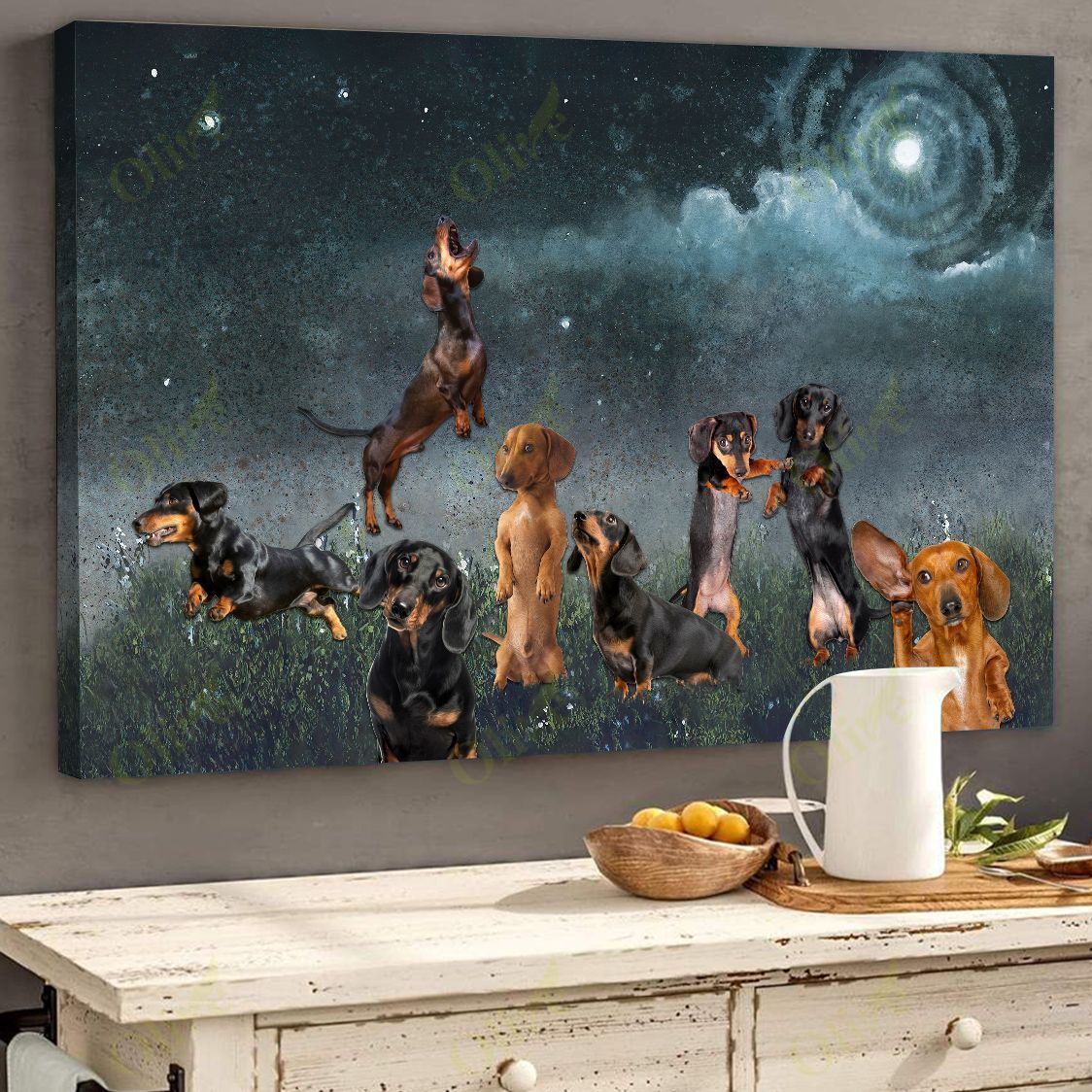 Dachshund – Wonderful Night Canvas And Poster | Wall Decor Visual Art