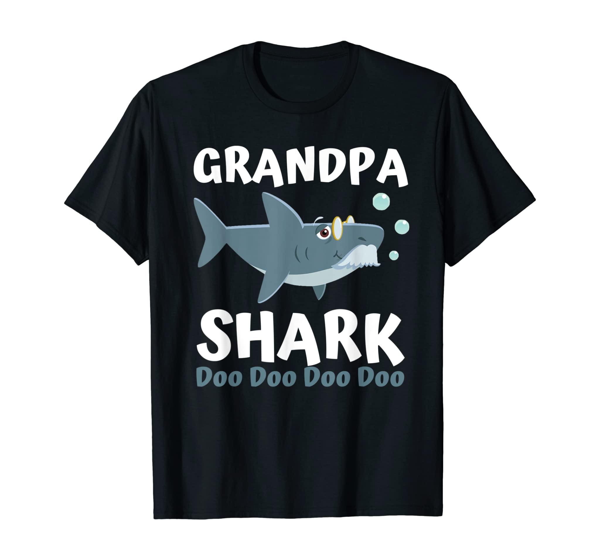 Fathers Day Gift From Wife Kids Baby Grandpa Shark Doo Doo T-Shirt