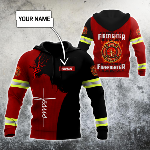Customize Name Firefighter 3D All Printed Hoodie For Men And Women Mh08012002
