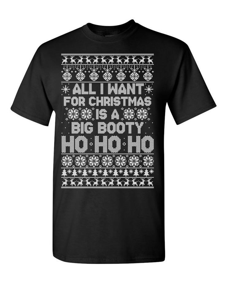 Oncoast Big Booty Hoe Ho Ho Ho Naughty Ugly Christmas Shirt