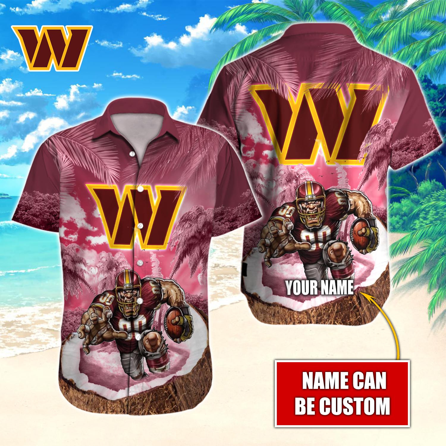 Washington Commanders Nfl-Hawaiian Shirt Custom T-40721