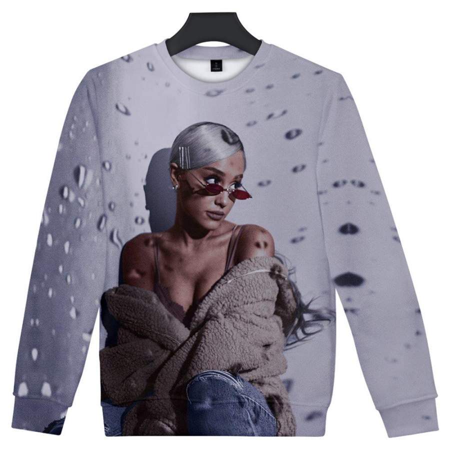 Ariana Grande Cozy Long Sleeve Sweatshirt Adult Fashion Crew-neck Pullover