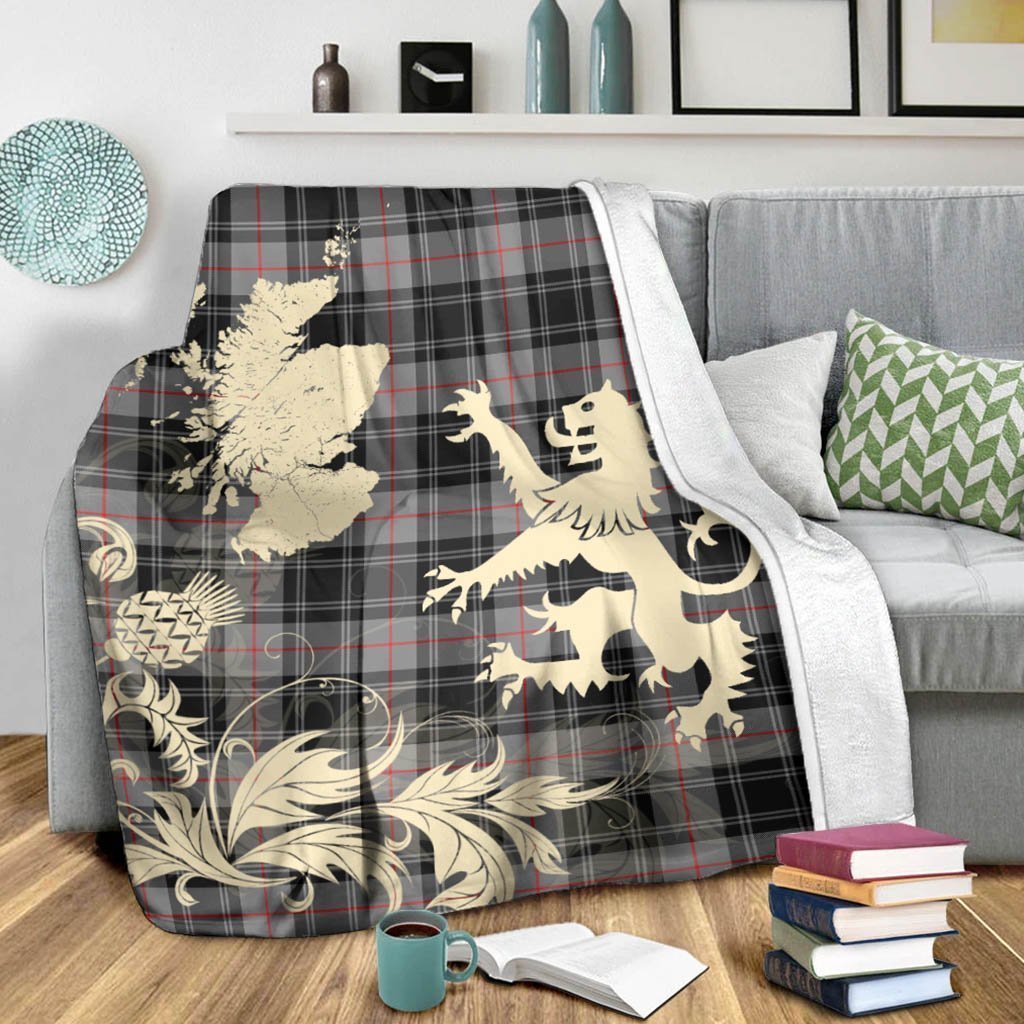 Tartan Blanket Moffat Modern Tartan Scotland Lion Thistle Map Plaid Blanket