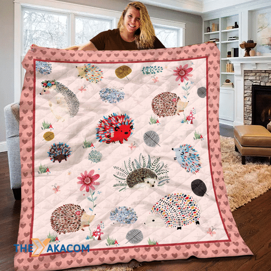 Super Cute Hedgehog With Adorable Tiny Icon Special Gift For Animal Lovers Quilts Comforters