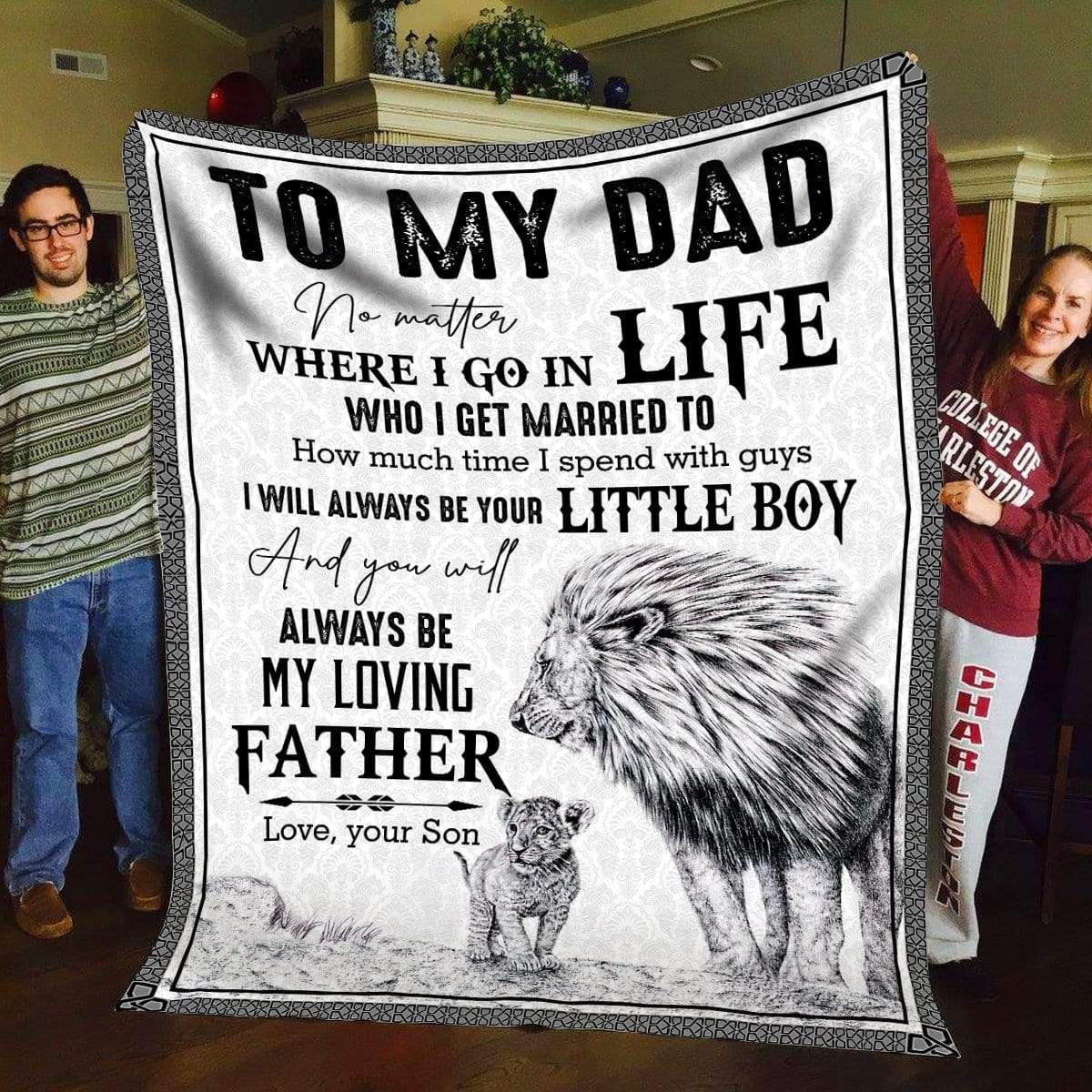 To My Dad Lion MMC1911913 Fleece Blanket