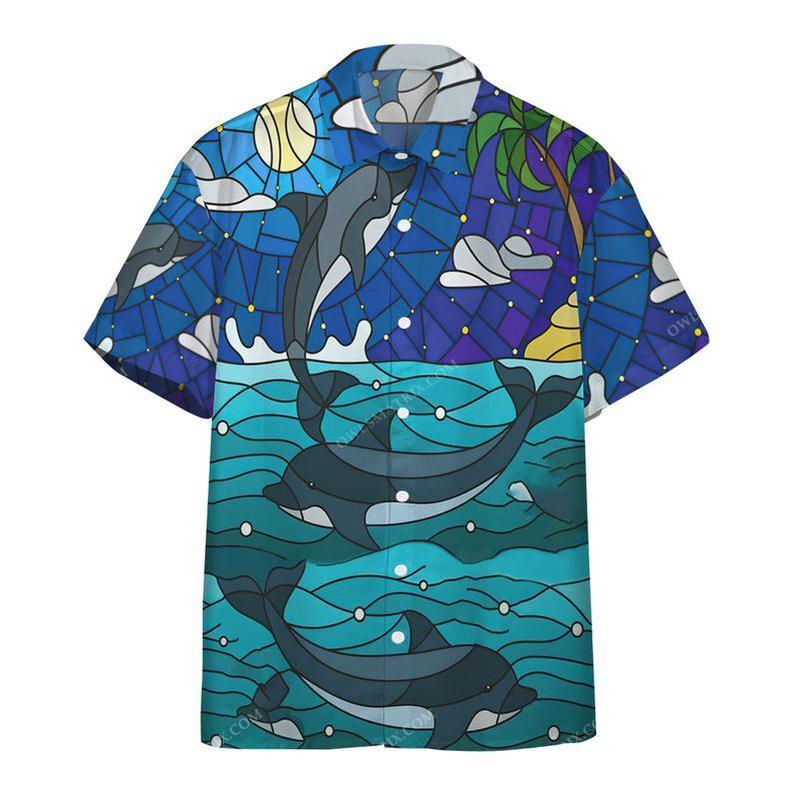 Dolphin Stained Glass Style Limited Edition – Hawaiian Shirt