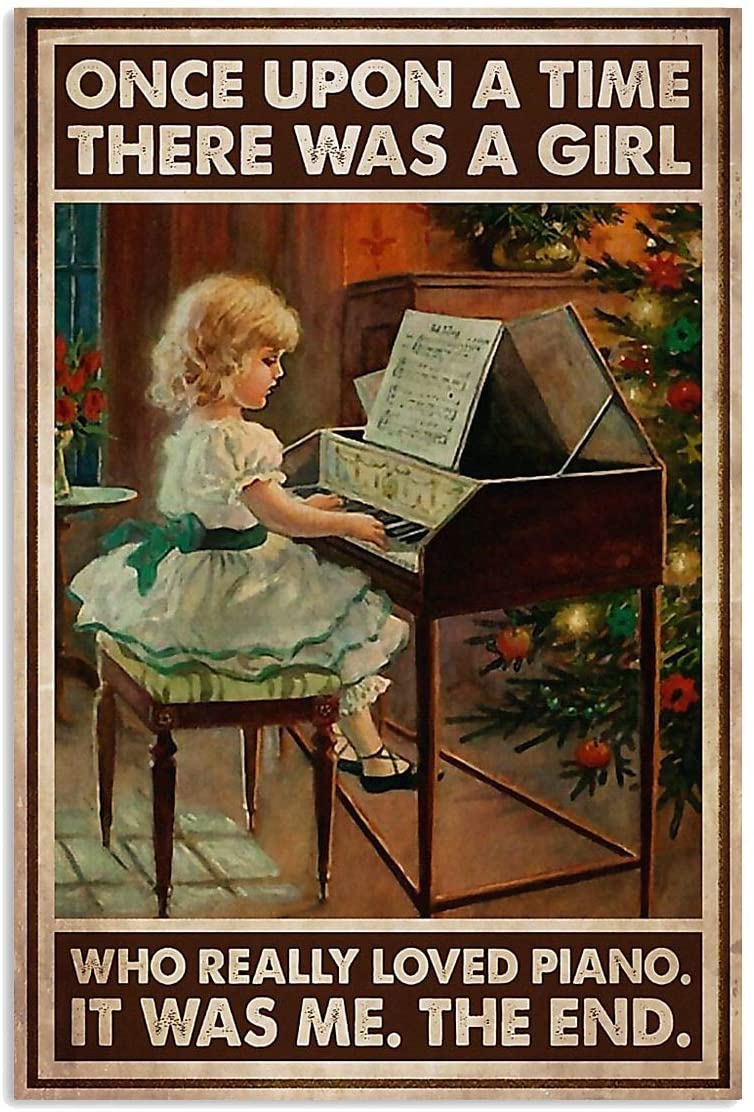 Vintage Piano – There Was A Girl- Really Wanted To Become A Piano Poster Art Print      Home Decor Gift For Family Friend On Birthday