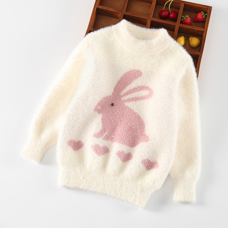 Cartoon Animals Girl Sweaters Winter Girl Sweaters 2 4 Years Toddler Knitting Pullovers Top Korean Style Cardigans Warm Kids alx