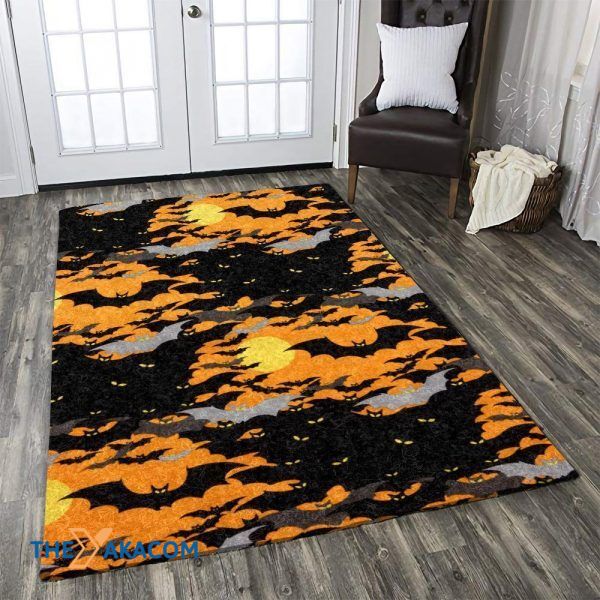 Full Of Bats Happy Halloween Rectangle Area Rug Floor Decor