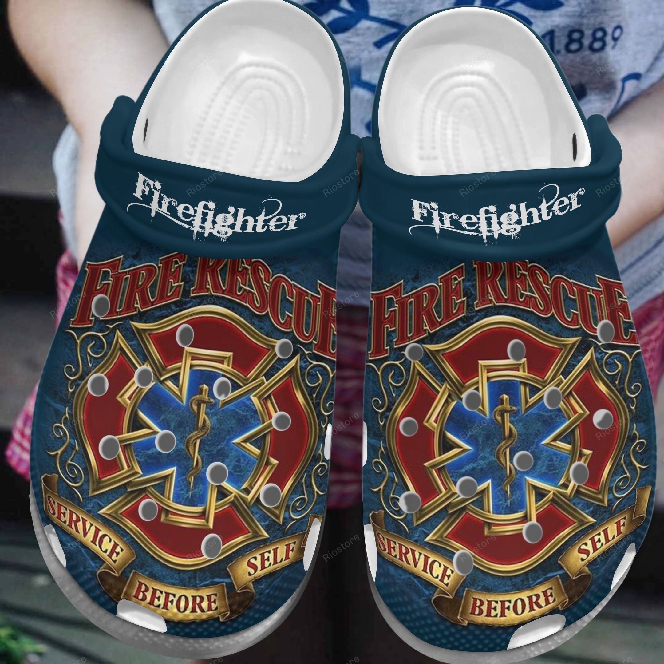 Service Before Self Shoes – Fire Rescue Crocs Clogs Gifts For Birthday