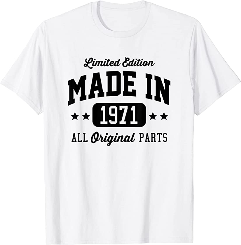 Vintage Made In 1971 Limited Edition Original Parts T-Shirt