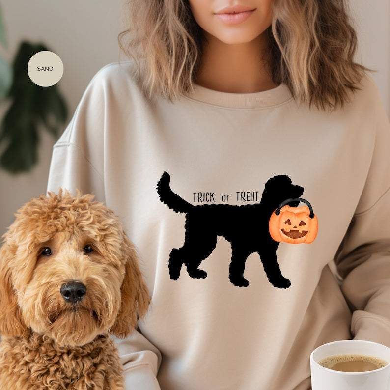 Doodle Dog Halloween Crewneck Sweatshirt All Over Print Sweatshirt For Women Sweatshirt For Men