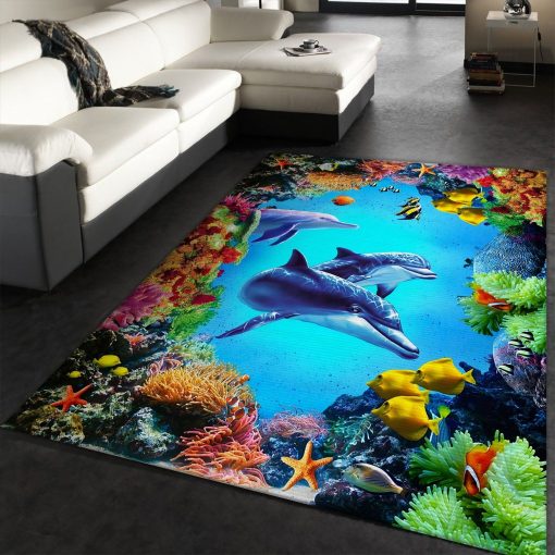 Dolphin Rug Indoor Ourdoor CarpetRug All Over Print Logo Custom Area Rug Carpet Full Sizes Home Living Rug Carpet Decor