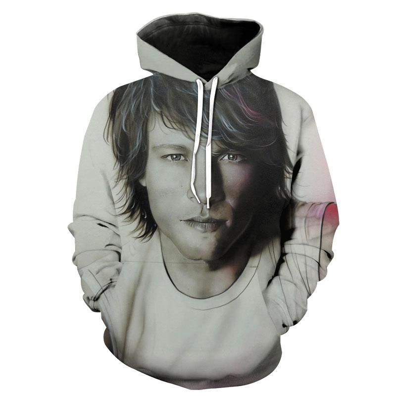 Cool Custom Hoodie Bon Jovi 3D Full Over Print Hoodie Sweater Tshirt Lk 475 B3102 Hoodie 3D Pullover Zip Hoodie 3D