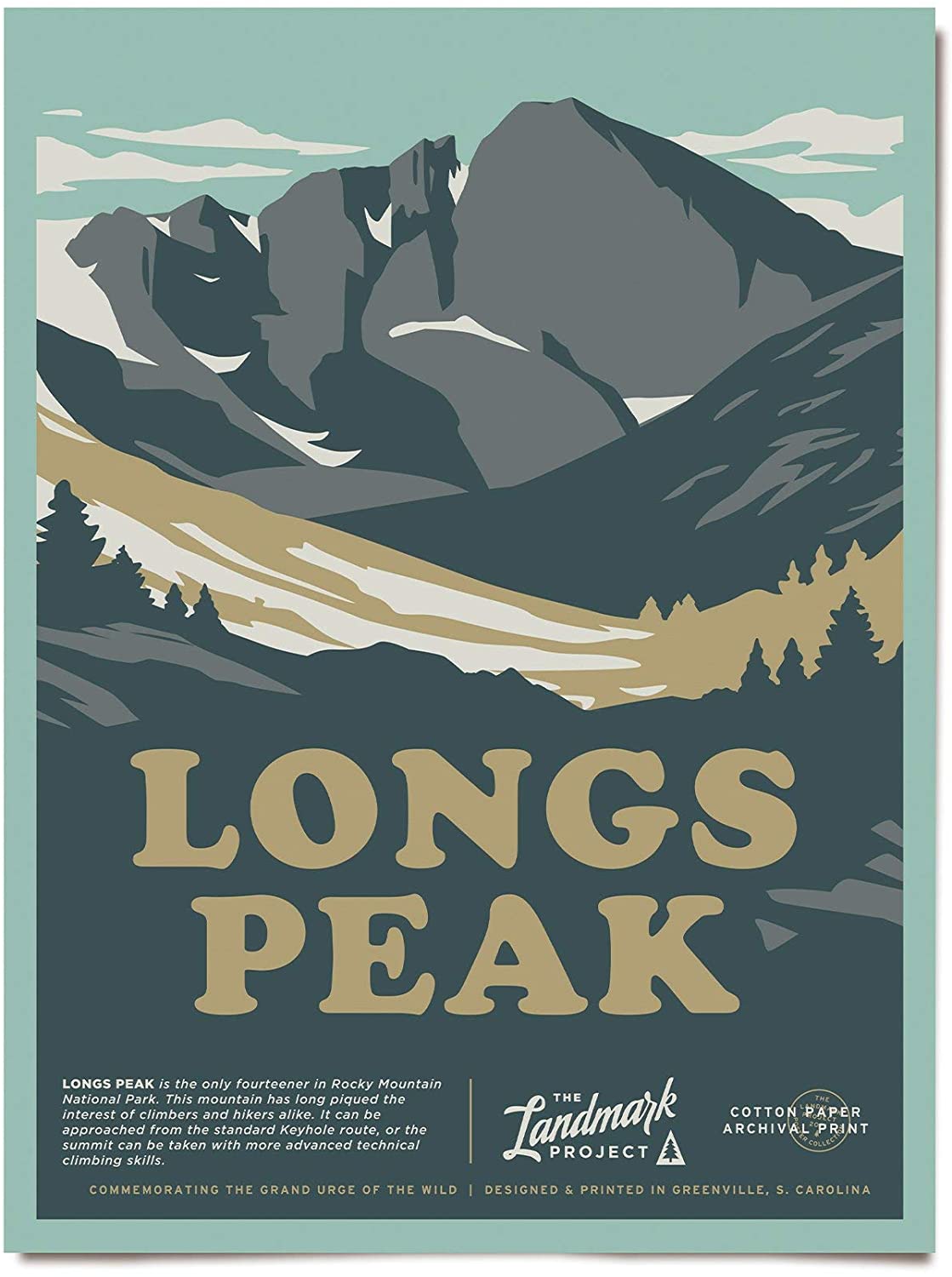 Travel Longs Peak Visit Colorado Poster Art Print      Home Decor Gift For Men Women Family Friend On Birthday Xmas