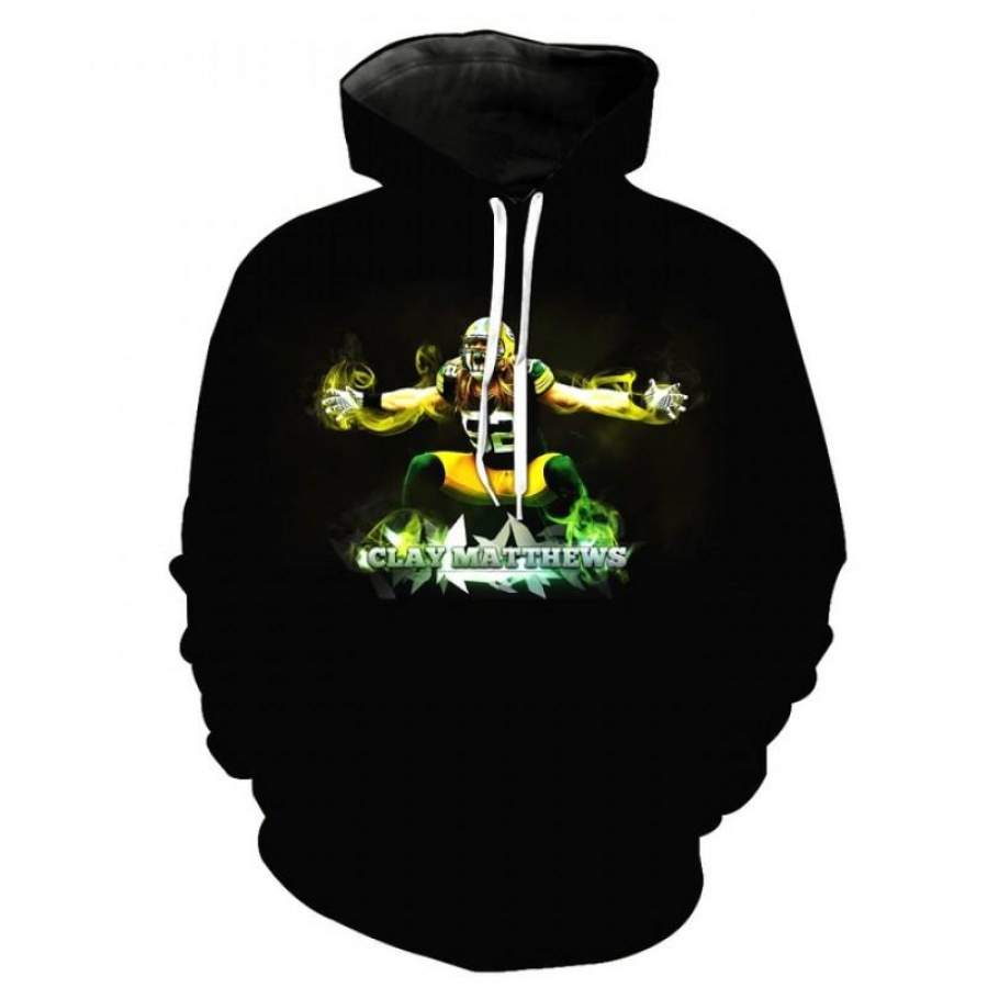 Green Bay Packers Unique Black Hoodie Unisex 3D All Over Print