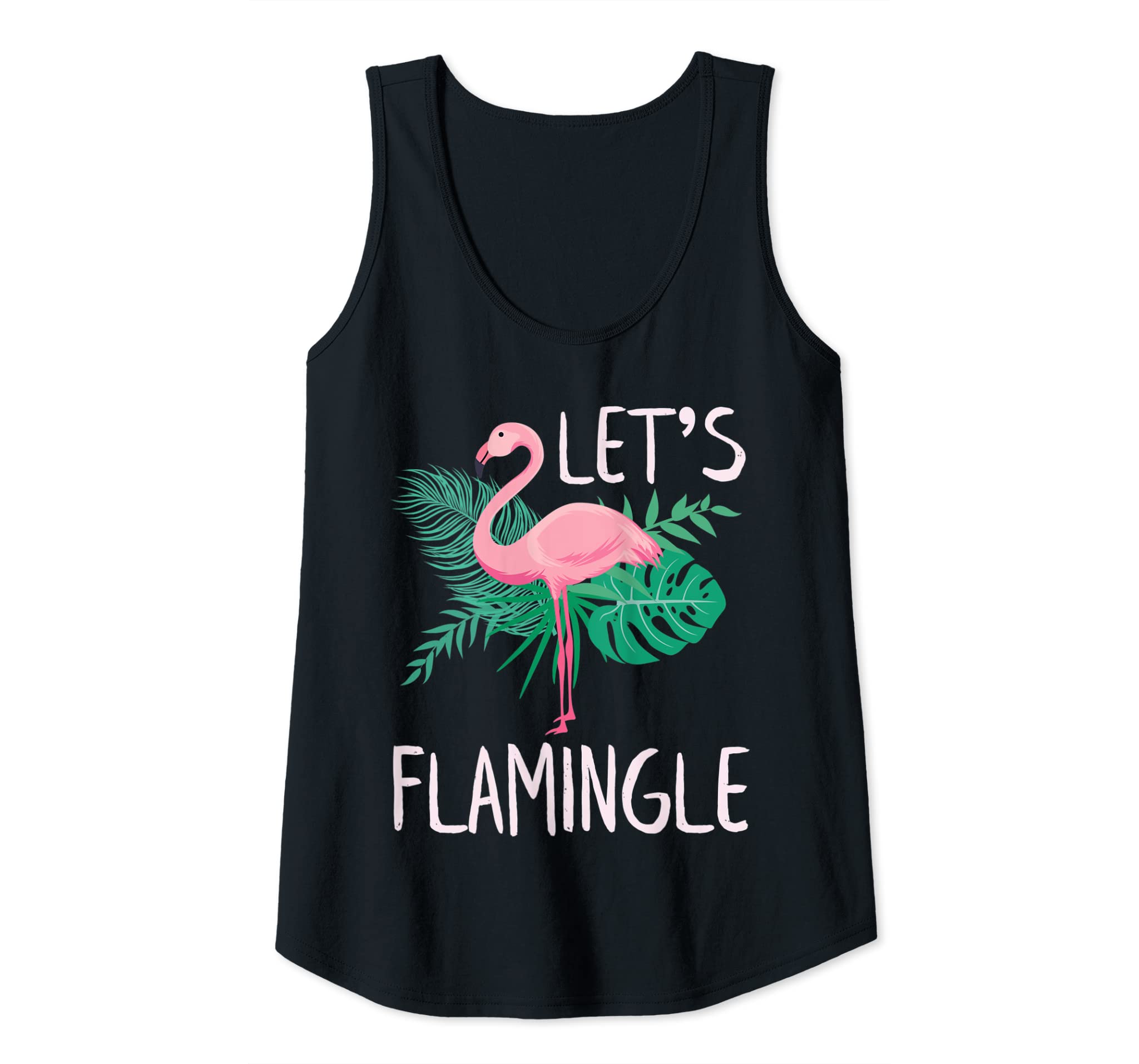 Womens Pink Flamingo Quote Shirt – Funny Let’s Flamingle Summer Tank Top