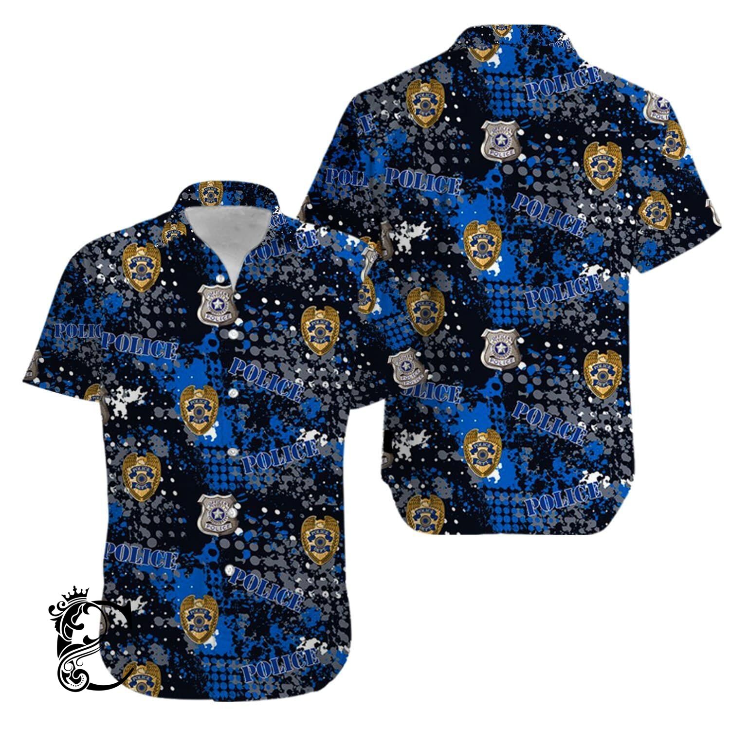 Beach Shirt Us Police Hawaiian Shirts #Kv- Chillicothemall