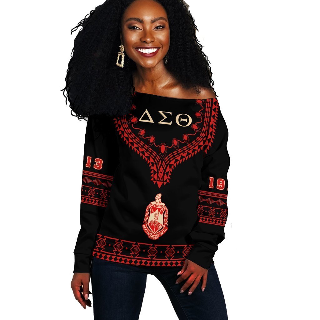 Sorority Sweatshirt – Delta Sigma Theta Dashiki Off Shoulder – Alva Style