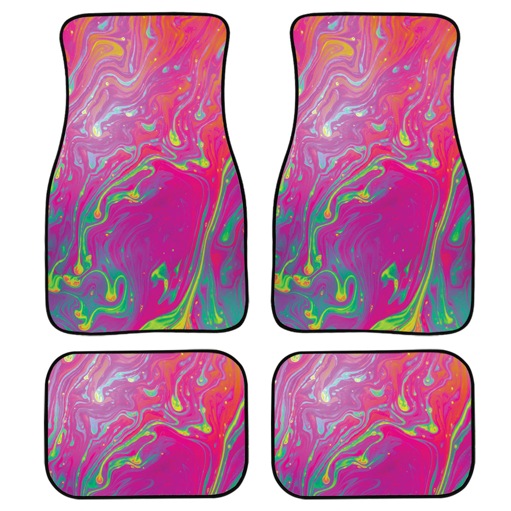 Psychedelic Formed Print Front And Back Car Floor Mats, Front Car Mat