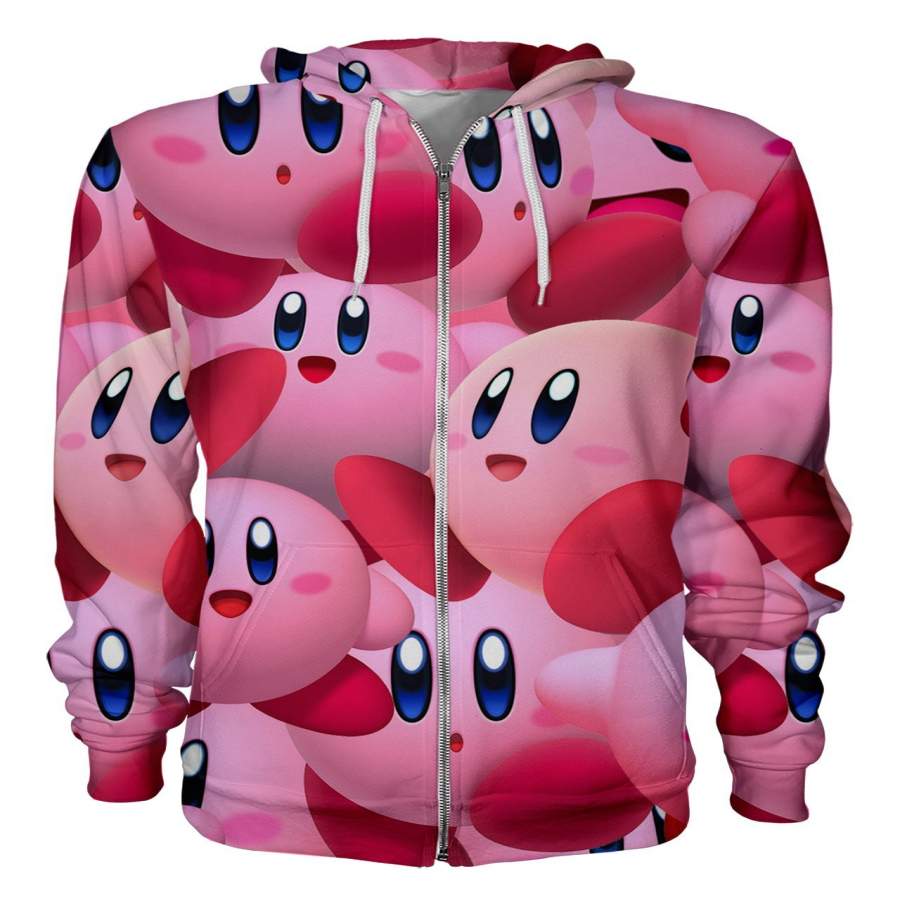 Kirby Super Smash Bros Zip Hoodie T-Shirt