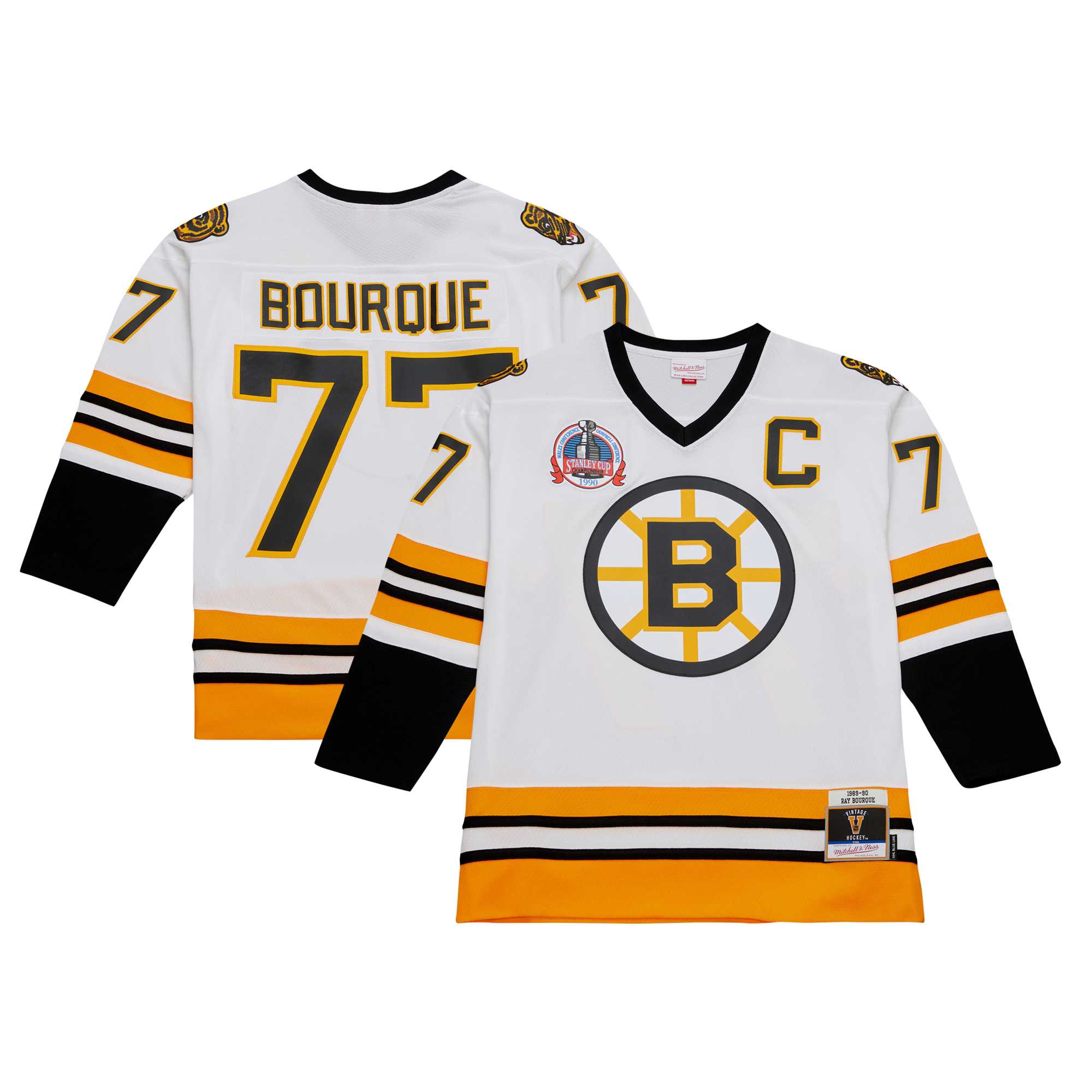 Ray Bourque Boston Bruins Mitchell & Ness Captain Patch 1989/90 Blue Line Player Jersey – White