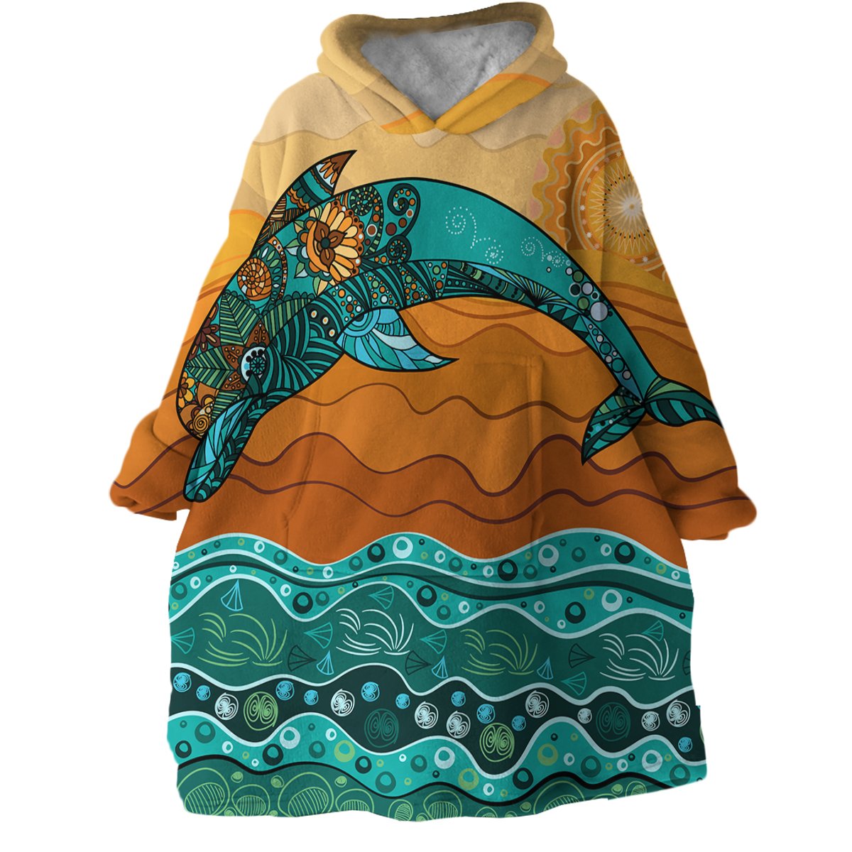 Jumping Dolphin Wearable Blanket Hoodie