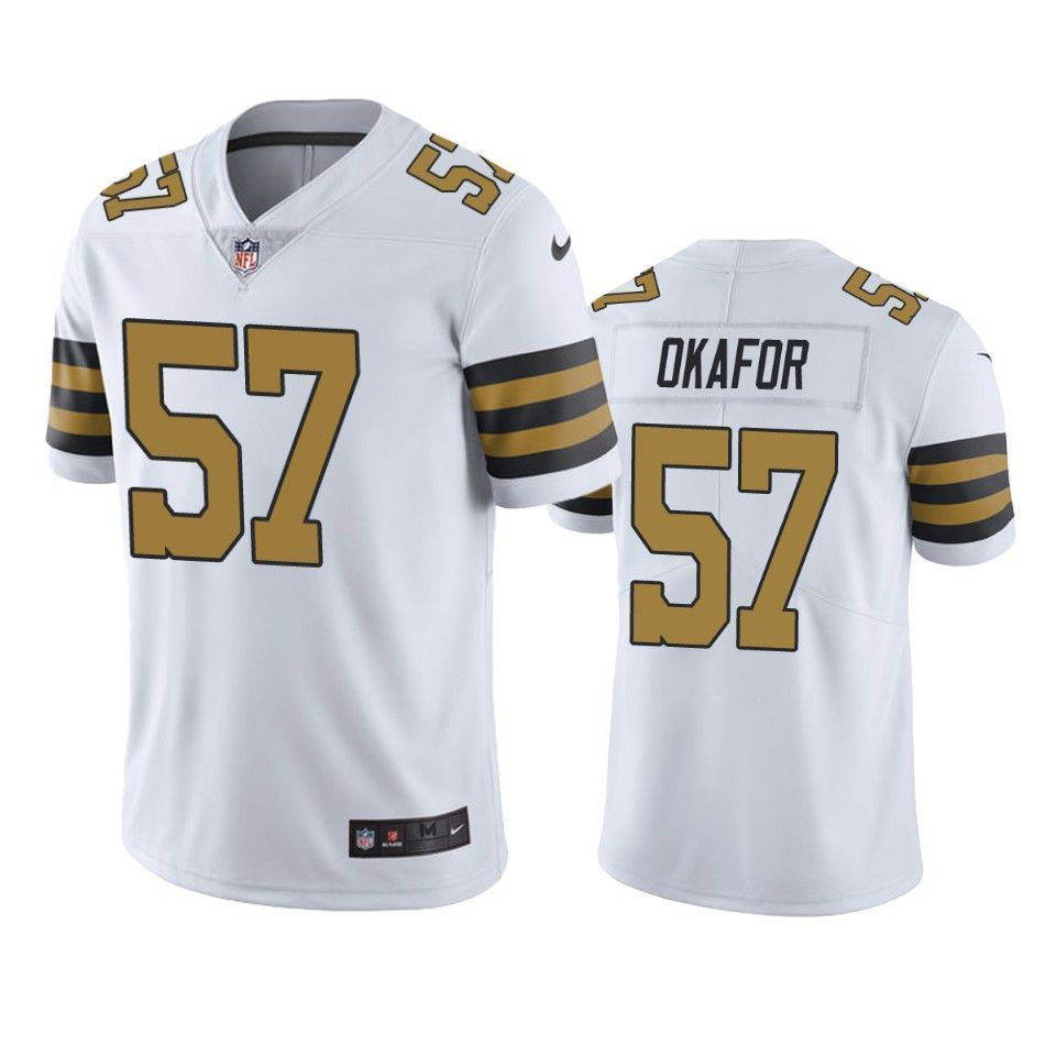 New Orleans Saints Alex Okafor White Color Rush Limited 3D Jersey