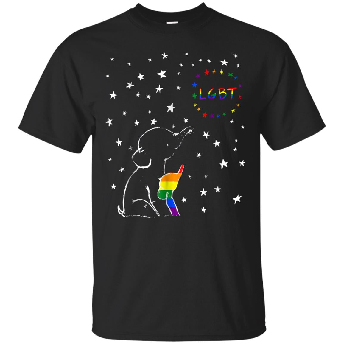 Lgbt Pride Star Flag Elephant Tshirt