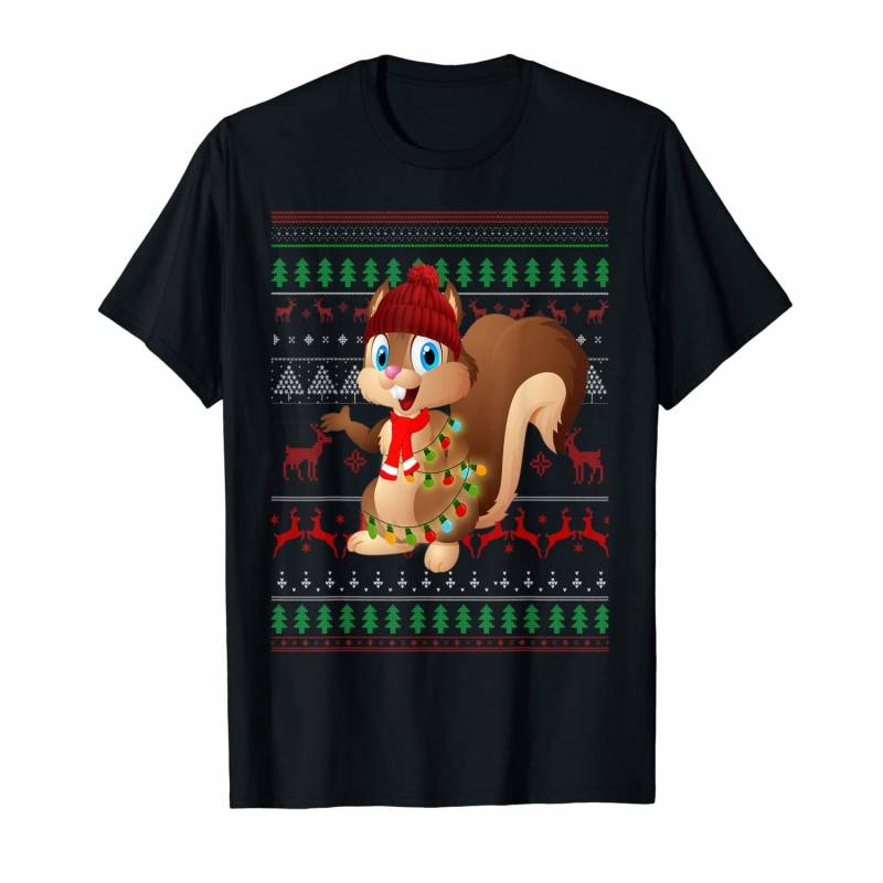 Squirrel Ugly Christmas Funny Christmas Pajama Xmas Gifts T-shirt